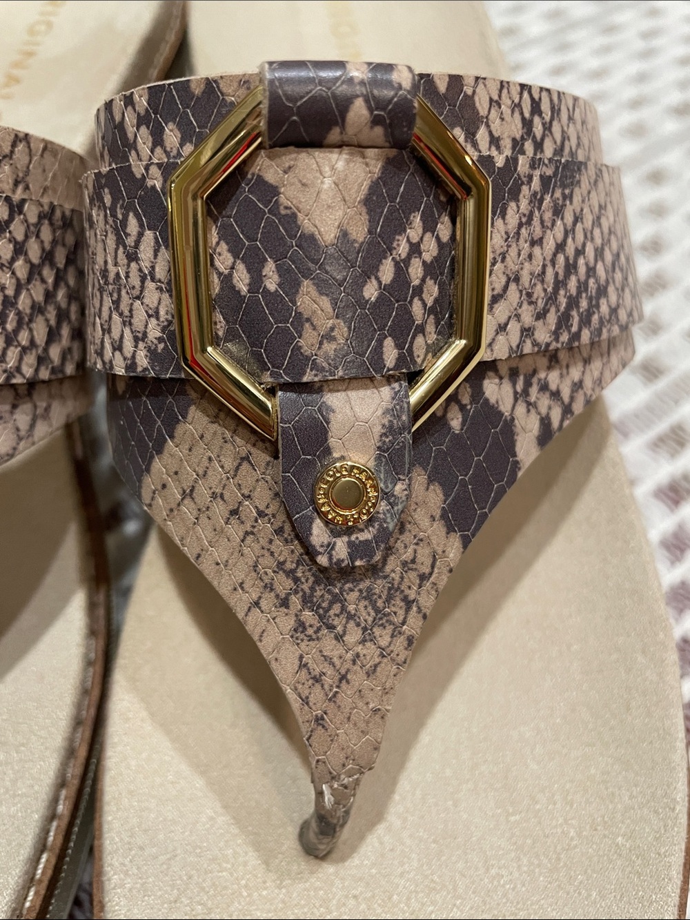 Cole Haan Original Grand Platform Snake Print Thong Wedge Sandals Size 9.5 Excel - Picture 10 of 10